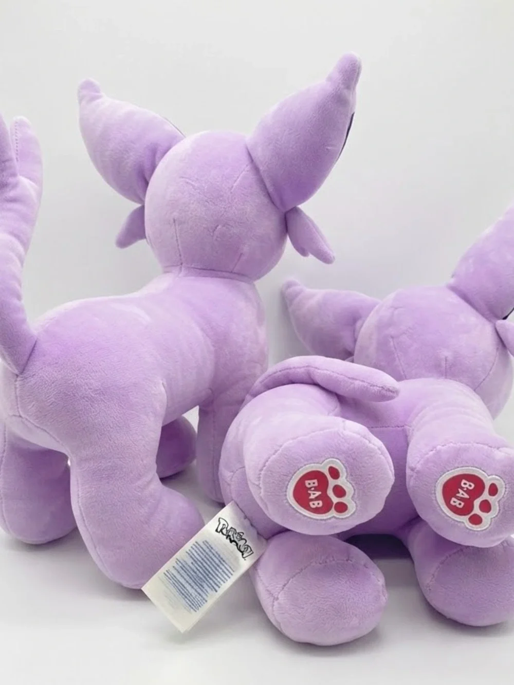 Pokemon Espeon Plush - Lavender and Dark Purple with Red Accent